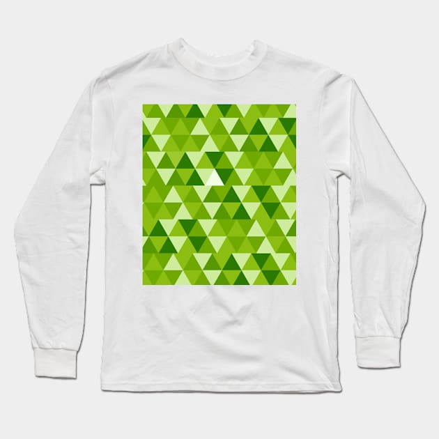 Abstract triangle green Art Long Sleeve T-Shirt by Tshirtstory